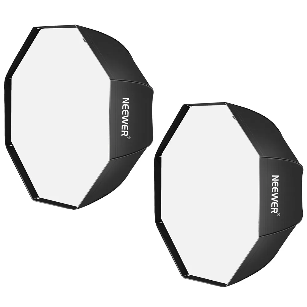 Neewer 32 дюйма/80 см черный портативный восьмиугольный зонтик софтбокс для студийная вспышка Speedlite диффузор и продукт(2 упаковки