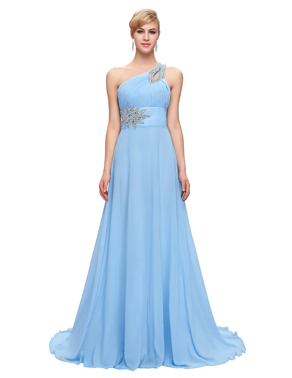 Elegant One Shoulder Long Bridesmaid Dress | Uniqistic.com