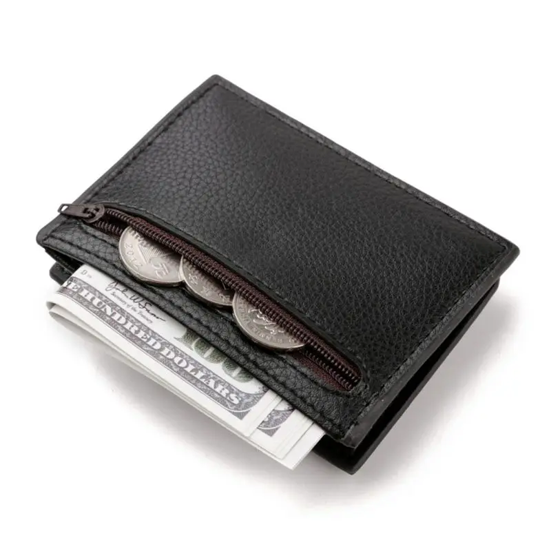 Деловая мужская сумка для кредитных карт, на молнии и застежке, многофункциональный кошелек для монет, высокое качество, из искусственной кожи, кошелек для монет, ID Держатели