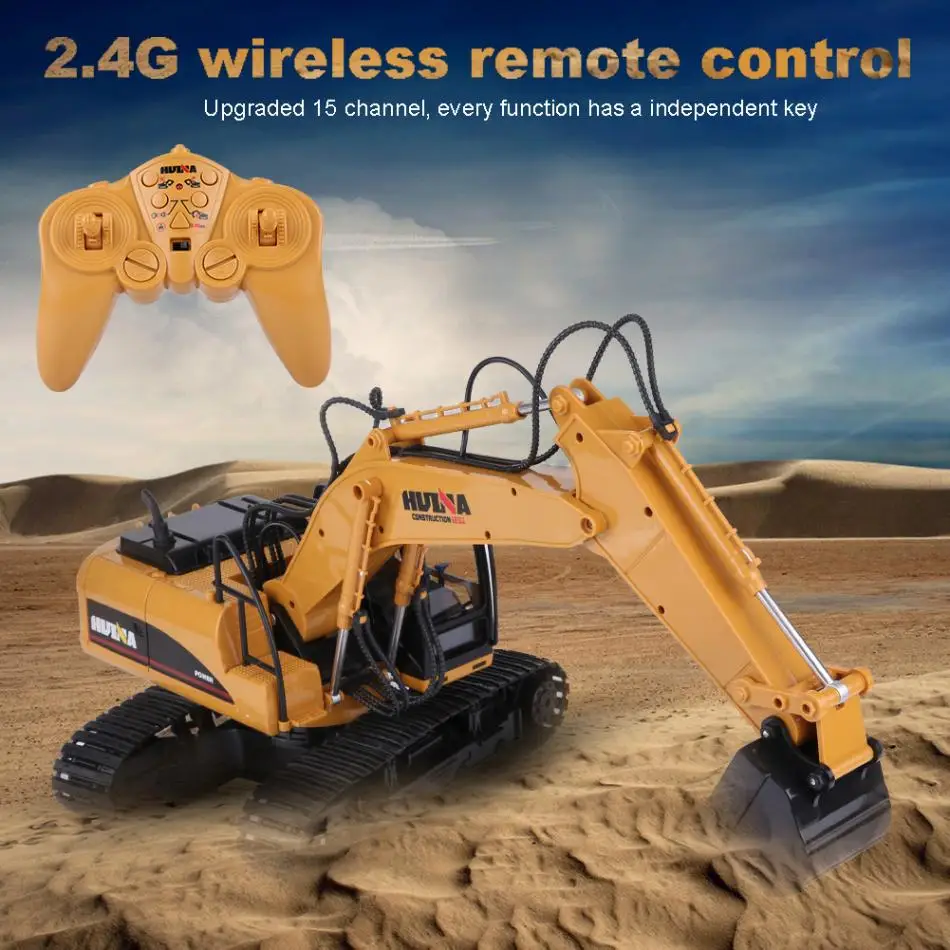 HUINA 1350 RC экскаватор 2,4 GHz 1/14 15CH RC электрический грузовик модель экскаватор инженерное транспортное средство игрушки на детский день рождения, день рождение мальчика подарок