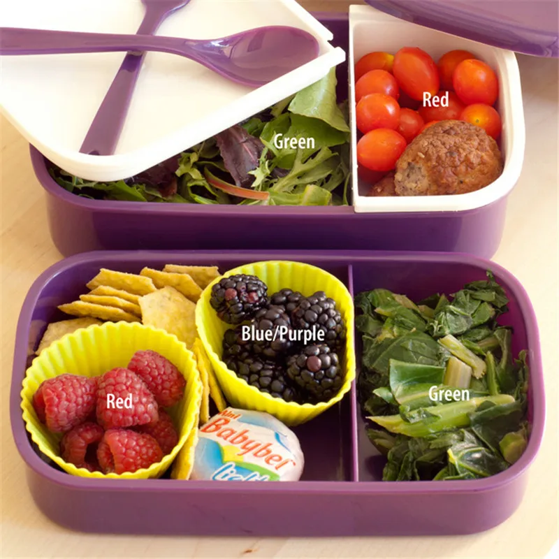 Японский стиль, пластиковый Ланч-бокс, контейнер для еды с подогревом, микроволновая печь, bento box, Студенческая еда, готовая кухня, овощной и фруктовый салат