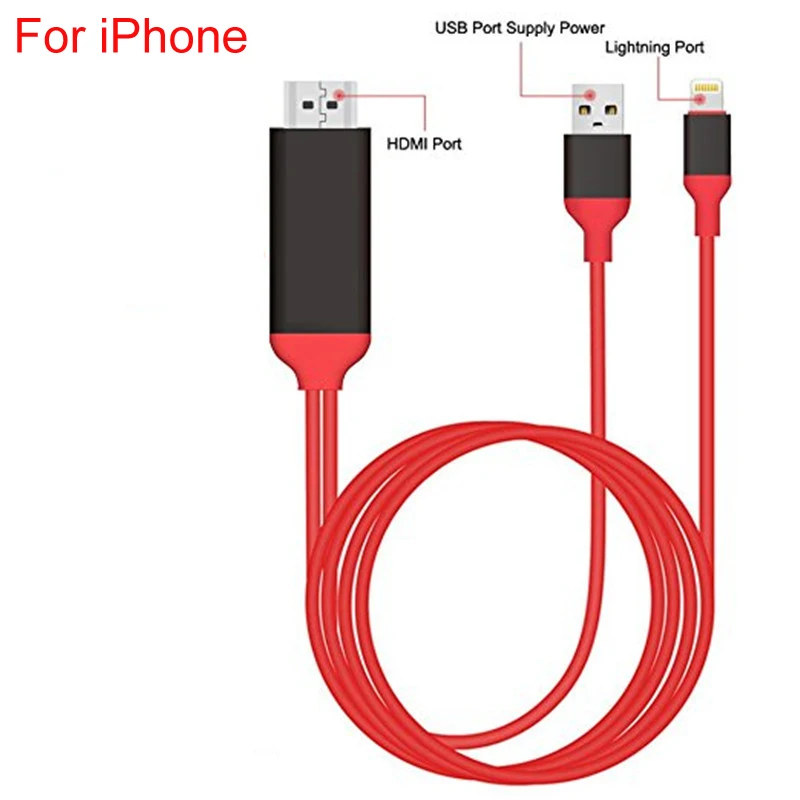 3 в 1 MHL кабель для iPhone HDMI для samsung телефон к проектору/ТВ 2 м MHL к HDMI кабель 1080P HD ТВ кабель адаптер для iPhone X