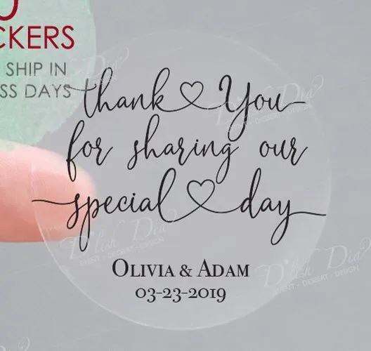 

100 Pieces, 3-7CM, Custom Personalized, Wedding Stickers, Candy Favors Gift Boxes Labels, Love is Sweet