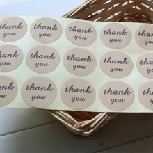 Спасибо круглой формы Стикеры из крафтовой бумаги запечатывания подарок наклейки s свадебные этикетки кофе хлебобулочные продукты 1,5 дюймов 38 мм 1200 шт