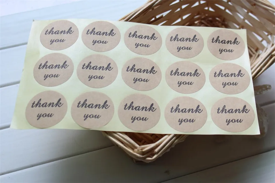 

THANK YOU Round Shape Kraft Paper Sticker Sealing Gift Stickers Wedding Labels Coffee Bakery Food 1.5inch 38mm 1200pcs lot