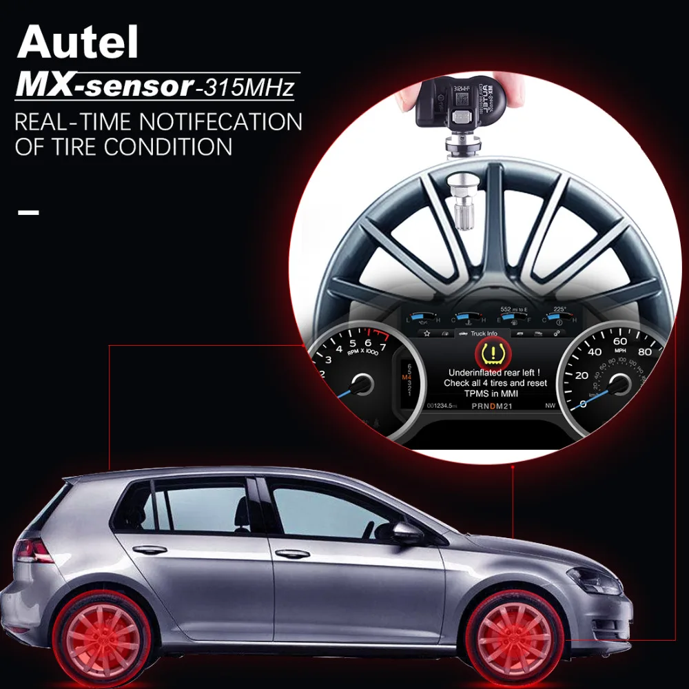 Autel TPMS сенсор 433 МГц/315 МГц инструмент для ремонта шин авто инструмент для ремонта автомобилей TPMS датчик контроля давления в шинах датчик MX инструмент