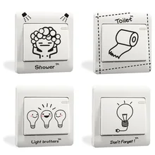 % DIY Funny toilet shower light Comics Side Light Side Switch Wall Stickers Home Decoration Bedroom kids room Parlor Decoration