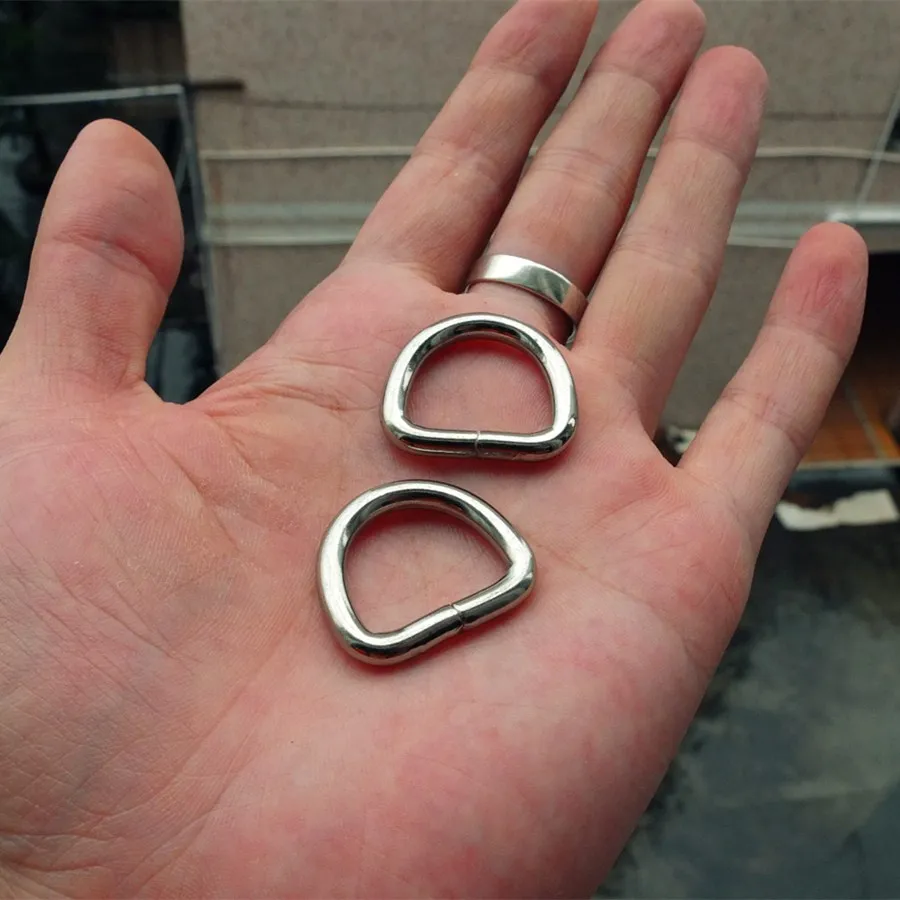 

3/4"(19mm) DIY Johnleather Craft Hardware Nickel Plated Handbag D Ring 10pcs/ Lot