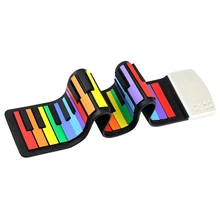 Цвет 49 стандартных клавиш Гибкая детская пианино клавиатура Гибкая сворачивающаяся клавиатура пианино Встроенная литиевая батарея полностью Portab