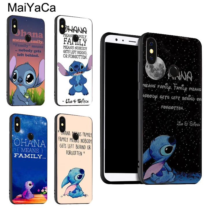 

MaiYaCa Lilo Stitch Ohana Means Family Quote Case For Xiaomi Redmi K20 6 S2 4X 5Plus Note 7 5 Pro 5A Mi 6 9 8 SE 6X A2 MAX 2 3