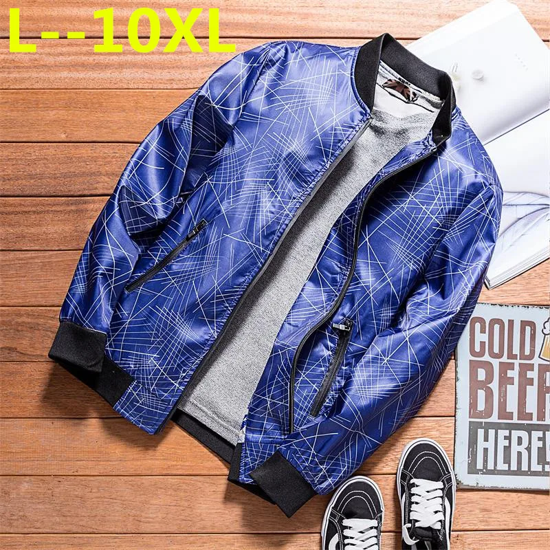 Большие размеры 10XL 8XL 6XL 2018 новые весенние Бейсбольным воротником Курточка бомбер
