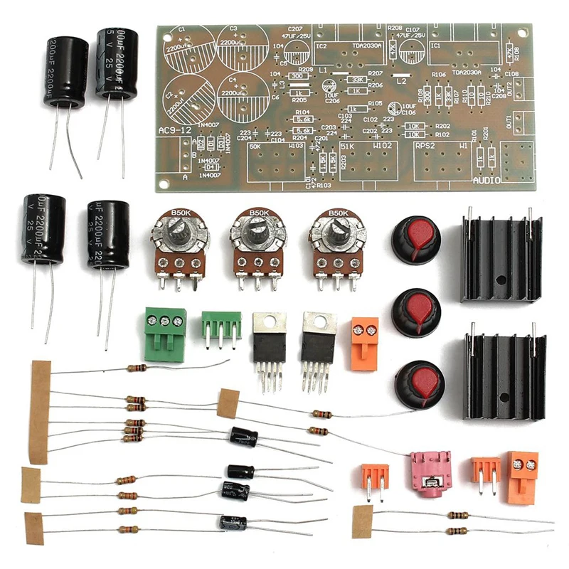 TDA2030A hifi стерео аудио усилитель два канала 2,0 18 Вт+ 18 Вт AMP доска DIY наборы/готовая доска без/Чехол B3-007