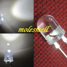 250 шт. 0,5 Вт 10 мм 250000mcd светодиодный светильник-ультра яркие белые светодиоды DIY 10 мм светоизлучающий диод