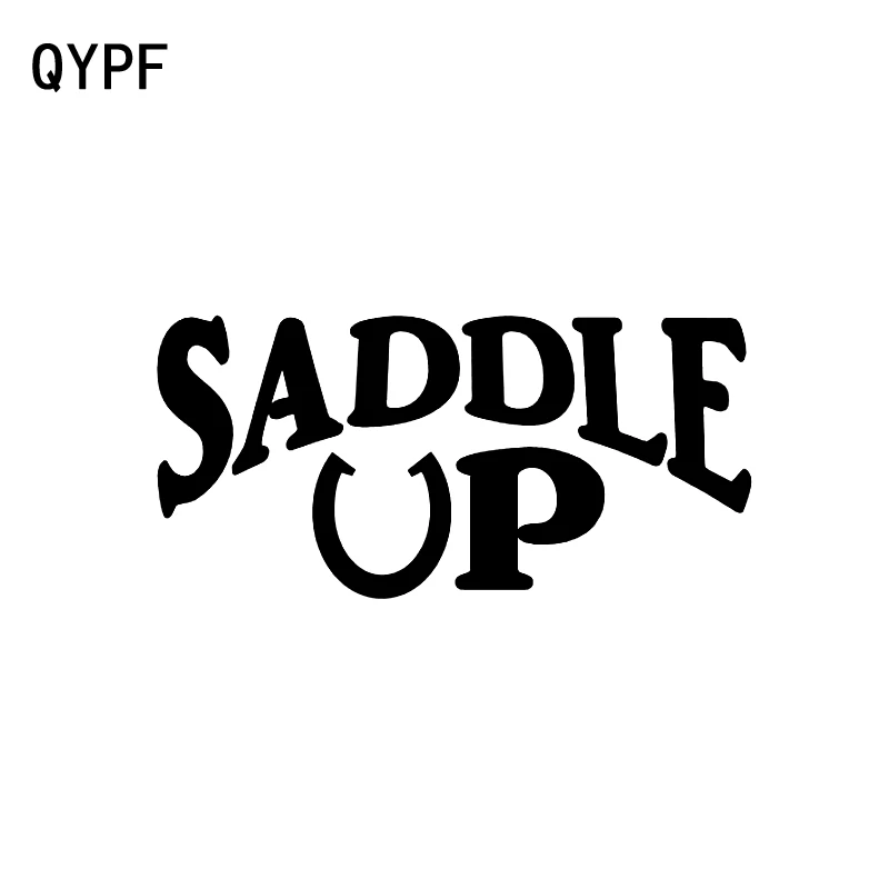 

QYPF 17.4CM*8.2CM For Saddle Up Vinyl Motorcycle Car-styling Car Window Sticker Decal Black Silver C15-3279