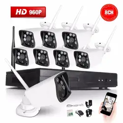 Новый список Plug and Play 8CH WI-FI Беспроводной NVR комплект P2P 960 P HD Открытый ИК Ночное Видение безопасности IP Камера WI-FI CCTV Системы