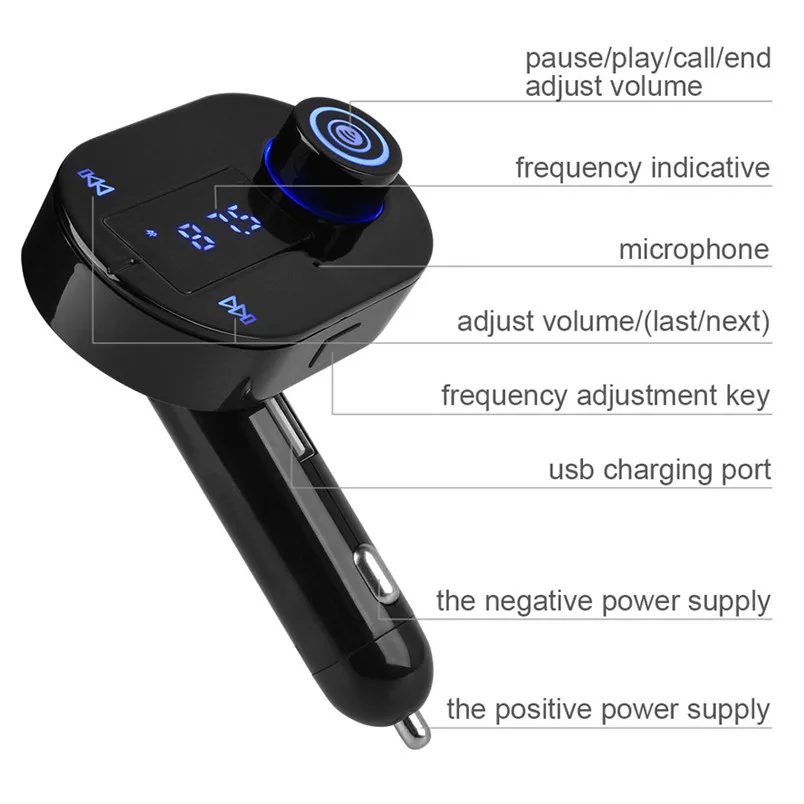 Wireless Bluetooth FM Transmitter Hands-free MP3 Player Radio Car Kit Bluetooth V4.0 Car MP3 Player Built-in microphone 30NT29 (6)