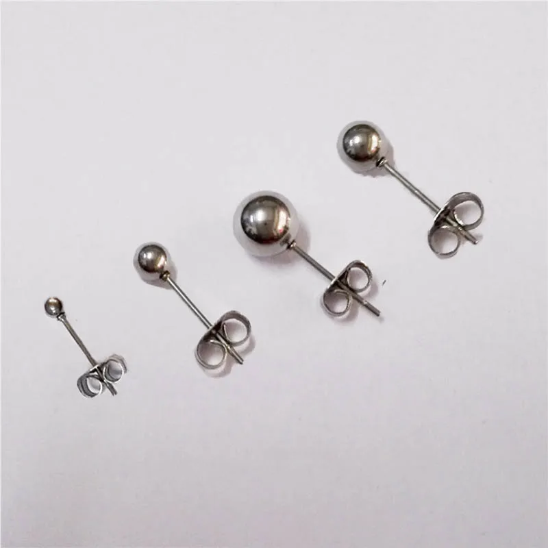 

20pcs Surgical Steel 3/4/5/6/7/8 Solid Ball Stud Earrings Punk Ear Tragus Ear Piercing Fake Taper For Women diy Jewelry Making