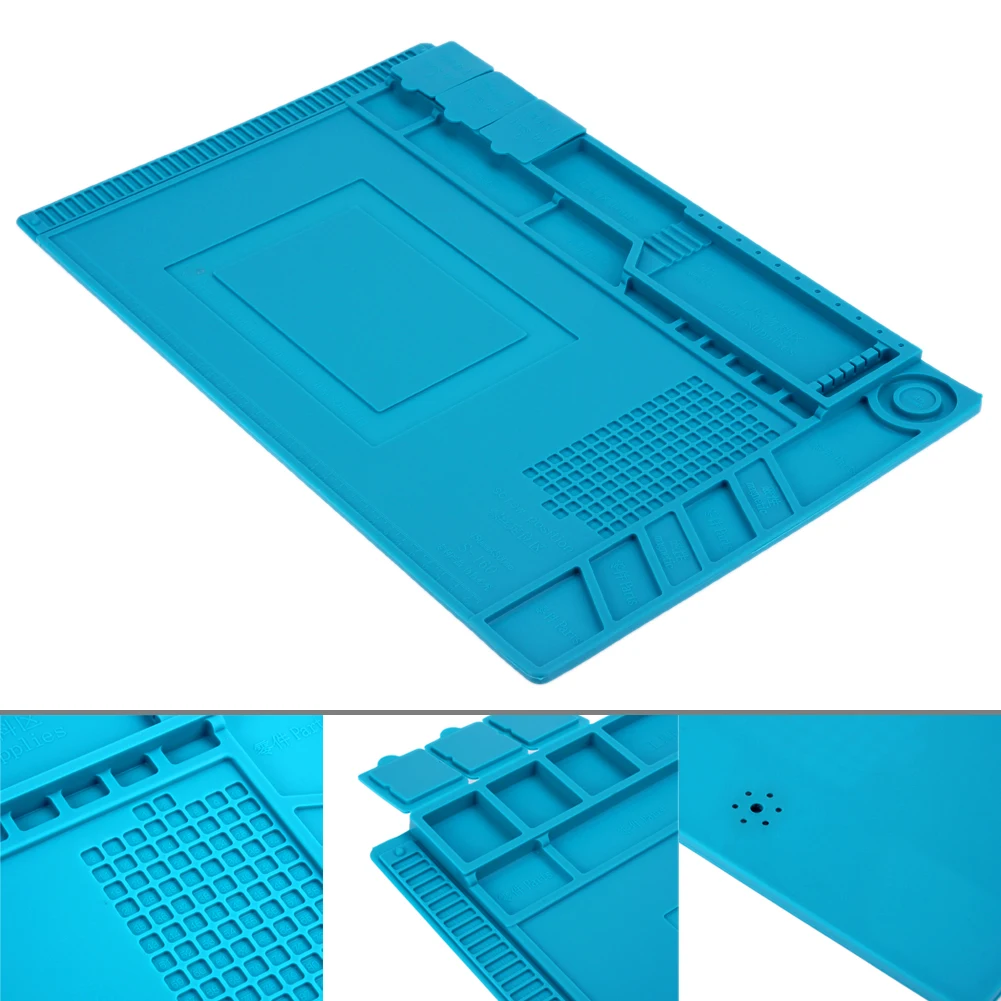 

45*30 cm Heat-resistant Soldering Desk Mat Anti Static Heat-resistant Silicone Pad Magnetic Section Insulation Pad Repair Tools