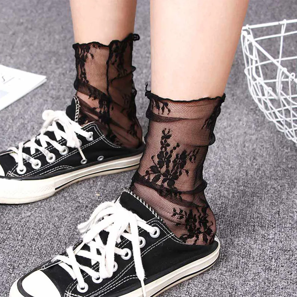 Women's Harajuku Socks Ladies Breathable Transparent Floral Lace Socks Sweet Mesh Fishnet Socks Soft Funny Socks Hosiery Sox Women's Harajuku Socks Ladies Breathable Transparent Floral Lace Socks Sweet Mesh Fishnet Socks Soft Funny Socks Hosiery Sox