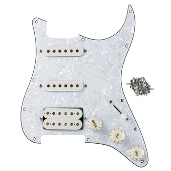 

New White Pearl Loaded Prewired Electric Guitar Pickguard SSH Guitar Pickups for Strat Guitar Parts