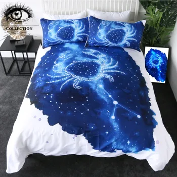 

Krebs by Pixie Cold Art Bedding Set Cancer Crab Quilt Cover Constellation Astrology Home Textiles Zodiac Galaxy Stars Bedclothes