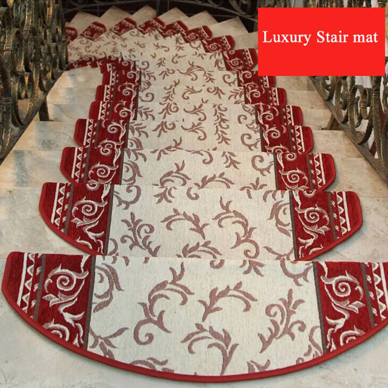 Non-slip Adhesive Stair Carpet Step Stairs Mats Anti-skid Staircase Step Rug Protection Cover for Household Accessory No Install