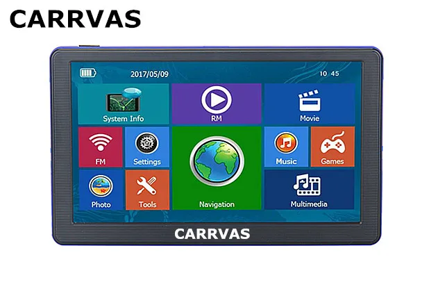 Автомобильный навигатор CARRVAS 7 дюймов 8 ГБ 256 м Bluetooth AV FM 2019 карты Европы или