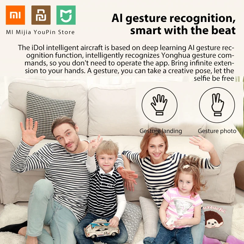 Xiaomi Idol Intelligent Aircraft Ai Recognition App Control Aerial Photography 1080P Gesture Photo Folding Portable Drone Remote