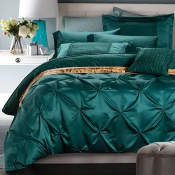 

Luxury Royal Pleated Bedding set Imitate Silk Cotton King Queen Wedding Bed set Duvet cover Bedlinen Pillowcase 4/6pcs