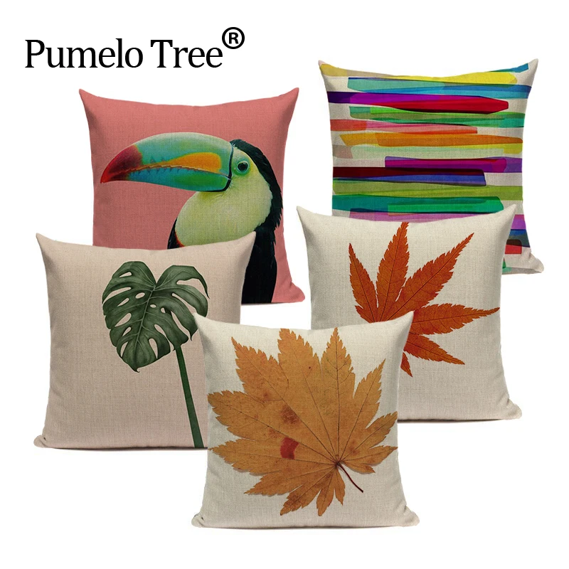 

Fashion Simple Nordic Style Textil Maple Leaves Spring Cushion 45Cmx45Cm Square Valentine Day Gift Handmade Throw Pillows