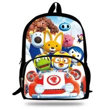 16-дюймовый шпилька маленький пингвин Пороро школьная сумка ребенка рюкзак для девочек-подростков с героями мультфильмов Mochila Pororo школьный рюкзак для детей, мальчиков и девочек