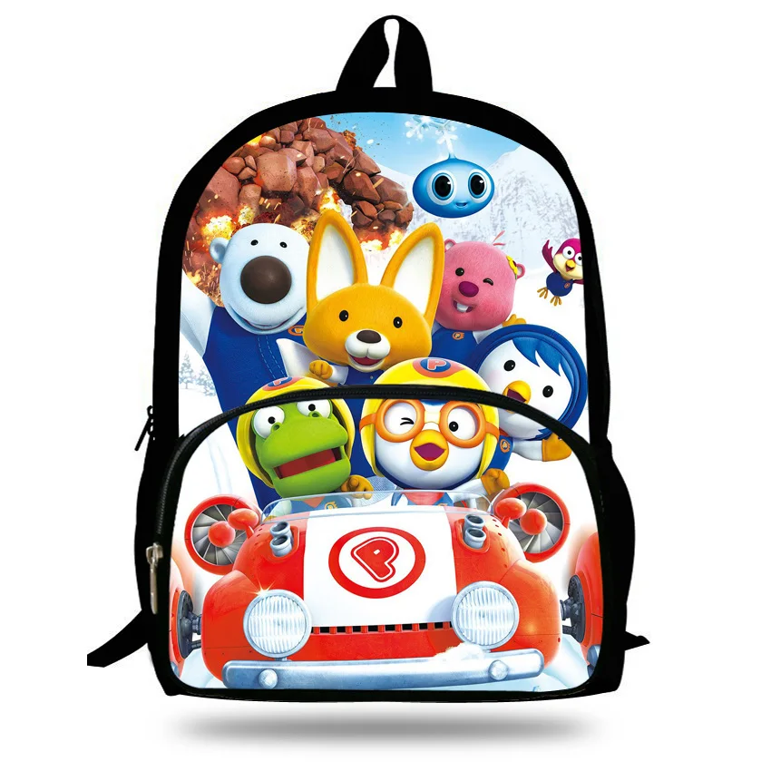 

16-inch The Little Penguin Pororo School Bag Child Backpack For Teenagers Cartoon Mochila Pororo Backpack Kids Boys and Girls