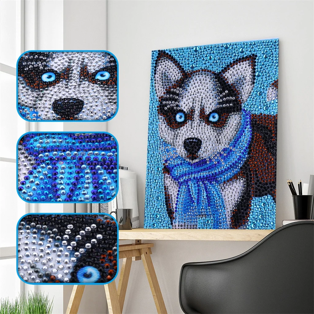 

NEW Arrival Animals Husky 5D Diy Special Shaped Diamond Painting Full Drill Pasted Diamond Embroidery Needlework Cross Stitch