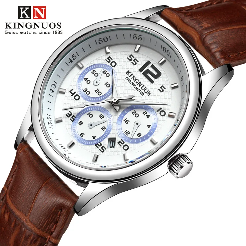 

New Fashion Men Watches Business Man Quartz Wristwatches 30M Waterproof Sport Date Leather Band Watches Montre Homme
