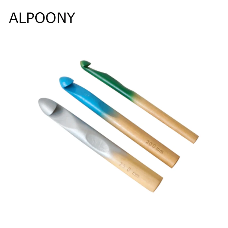 15mm/20mm/25mm 3 Size /set Crochet Hooks Carbonized Circular wood