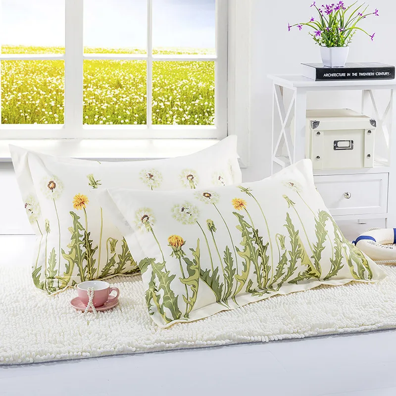 

1 Piece 480*740mm Dandelion Print Pillow Case Cover 100% Polyester Plain Knitted Pillowcase For Kids Adults XF340-40