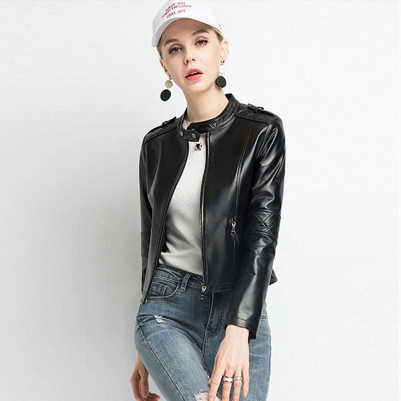 Aliexpress.com : Buy Jacket Women Black Leather Coat 100%