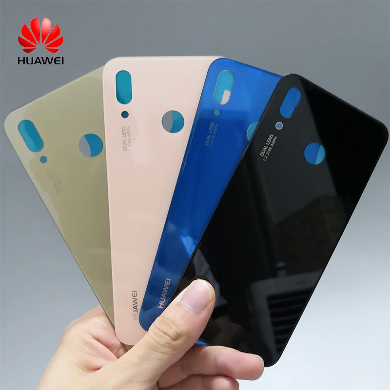 Оригинальный чехол для HUAWEI P20 Lite / Nova 3E задняя крышка корпуса стеклянная