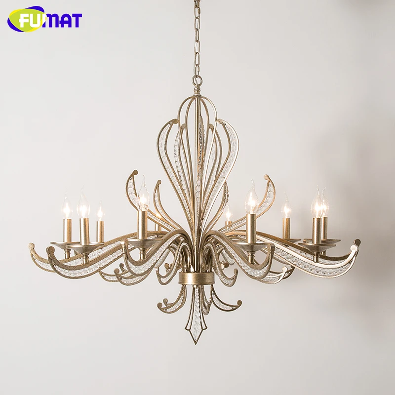 

FUMAT Modern LED Chandelier Lighting Iron Lustre K9 Crystal Chandeliers Loft Home Deco Kitchen Hanglamp Pendant Ceiling Lamps