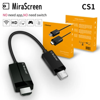

New Cable Smart Wireless Screen Mirroring Receiver Phone to TV Connect to Project 1080P HD Plug and Play Easy to Use