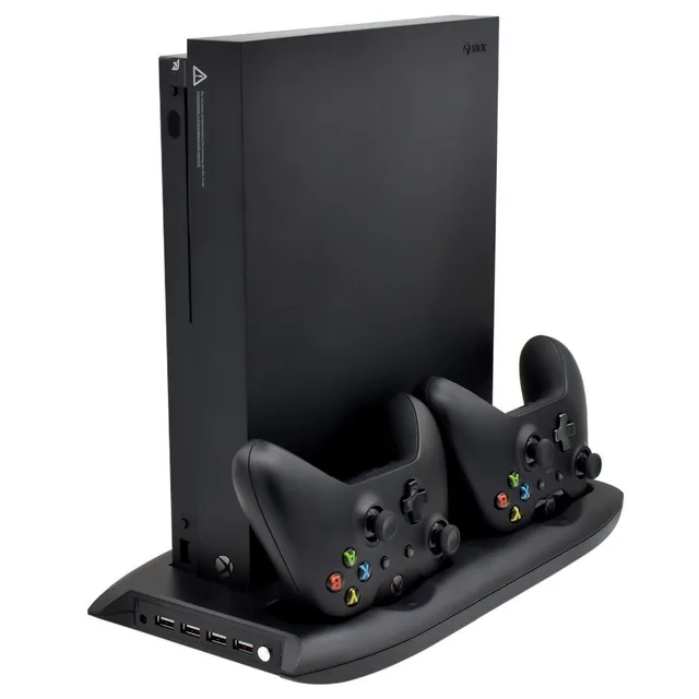 Cheap Vertical Stand Dock/Mount for Xbox One X Game Console with Cooling Fan + Wireless Game Controller Charger + Charging Station Cheap Vertical Stand Dock/Mount for Xbox One X Game Console with Cooling Fan + Wireless Game Controller Charger + Charging Station
