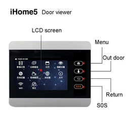 ROLLUP – visionneuse de porte IP WiFi iHome5, écran LCD TFT de 4 pouces, avec batterie de 8000mah, livraison uniquement 