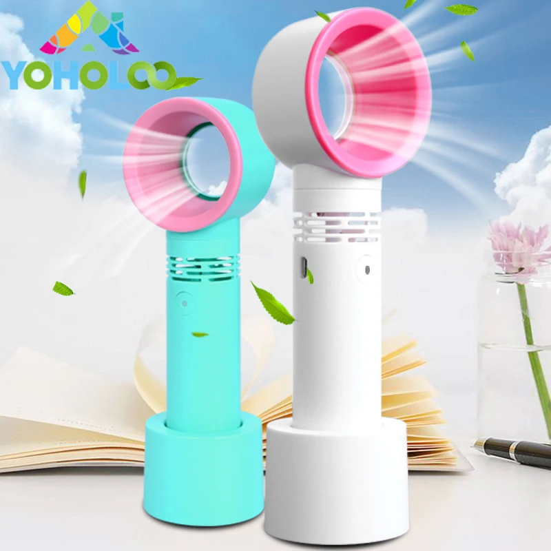 

Mini USB fan Ventilator Bladeless Fan Air Cooler Rechargeable Portable Cooler2019 Summer Handy Air Fan High Quality Outdoor