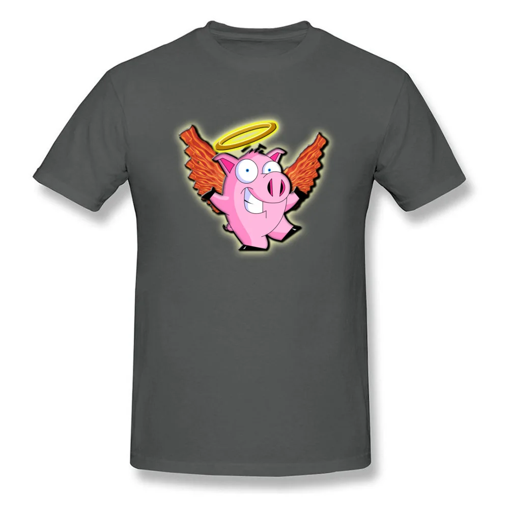 Heavenly Bacon Summer Autumn 100% Cotton Fabric Crew Neck Tops Shirt Short Sleeve Printed Tee-Shirts Brand New Summer T Shirts Heavenly Bacon carbon