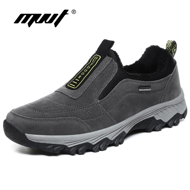 

2018 Winter Men Hiking Shoes With Fur Warm Climbing Shoes Men Sneakers Soft Trekking Shoes Snow Footwear For Sale