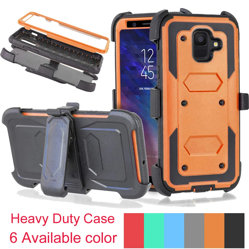 Для samsung Galaxy A6 2018 Case Heavy Duty гибридный прочный корпус с Зажим для ремня чехол
