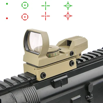 

11MM and 20MM Rail Riflescope with Red Green Dot Sight Reflex 4 Reticle Tactical Scope Collimator Sight