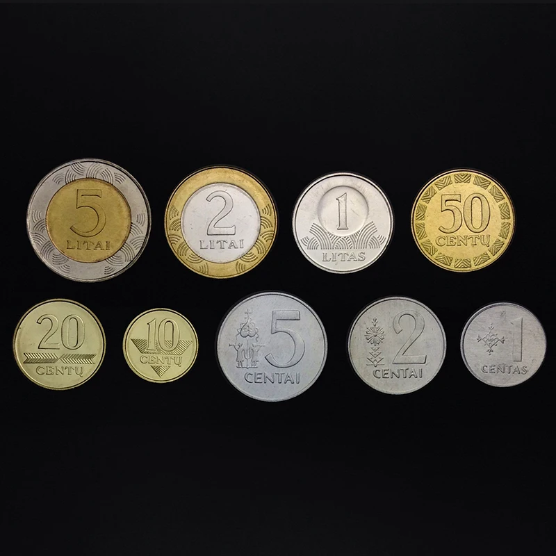 

9pcs Lithuania coin 100% original coin coin Not circulated