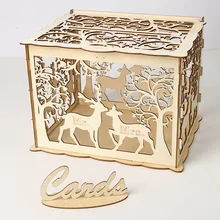 Деревянная коробка для свадебного подарка Деревянная карточка деньги свадебное оформление коробки поставки для дня рождения