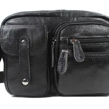 Модная коллекция года из натуральной кожи с натуральным лицевым покрытием сумка Для мужчин кожаная сумка через плечо небольшая сумка для Для мужчин Повседневное сумка черный M156